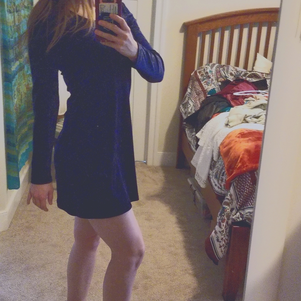 Velvet navy dress